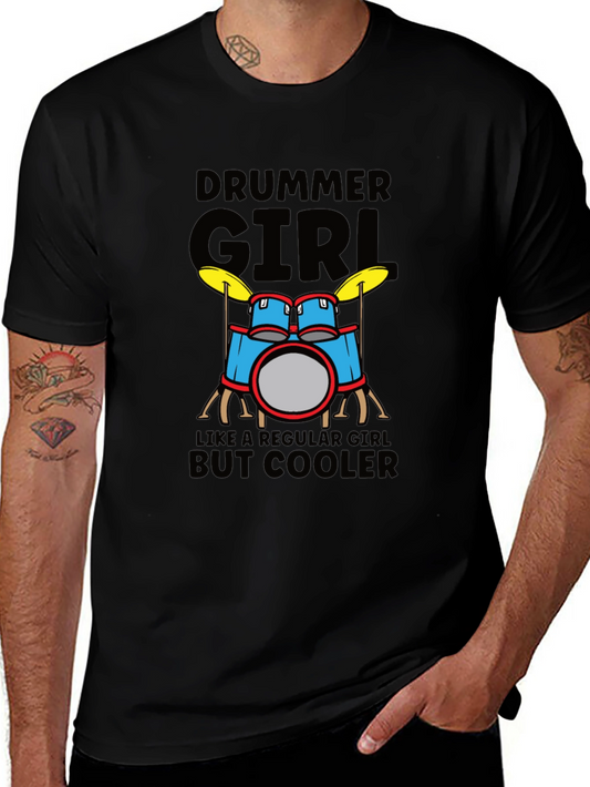 Camiseta Negra Drummer Girl But Cooler
