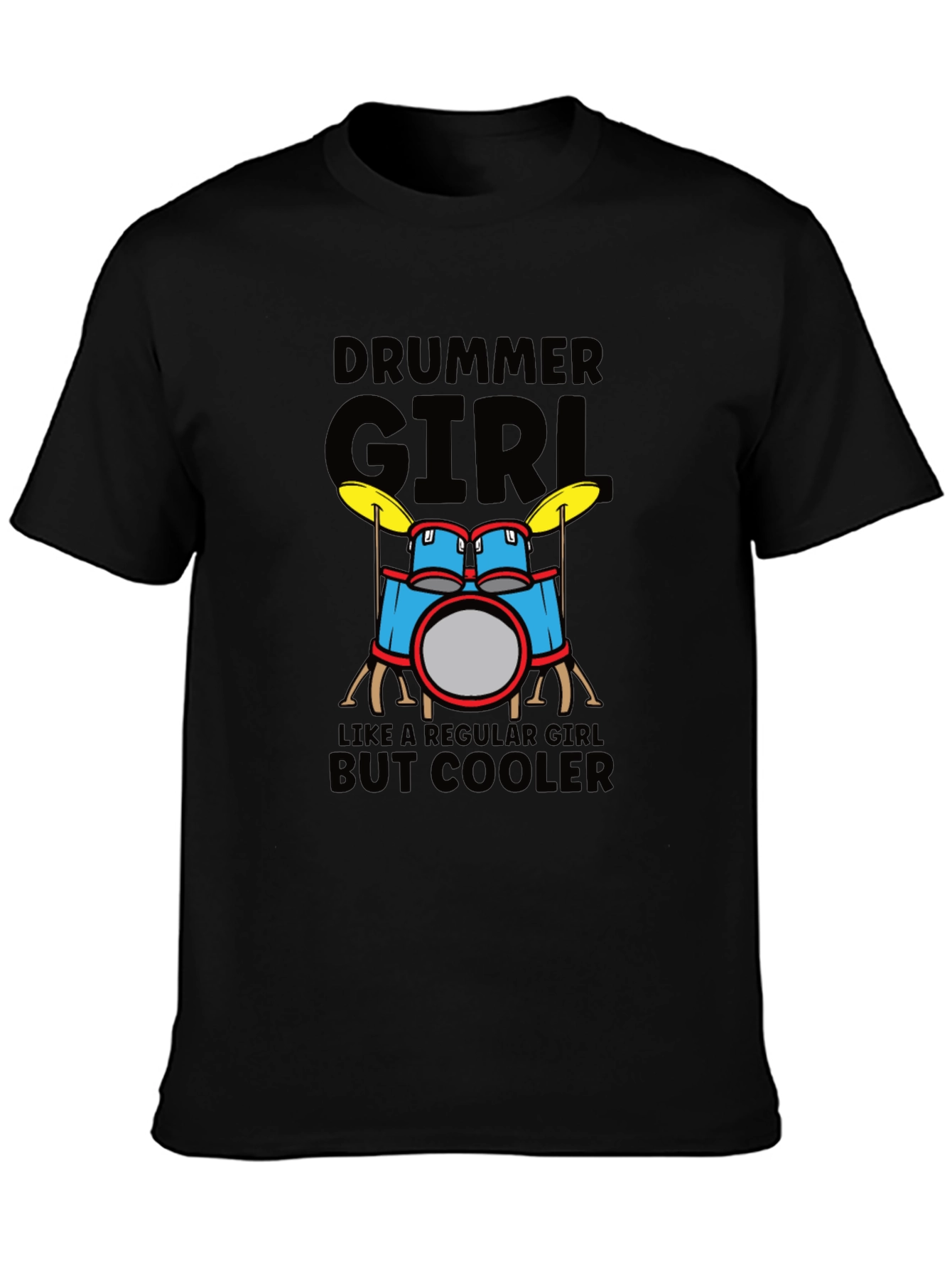 Camiseta Negra Drummer Girl But Cooler