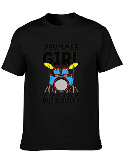 Camiseta Negra Drummer Girl But Cooler