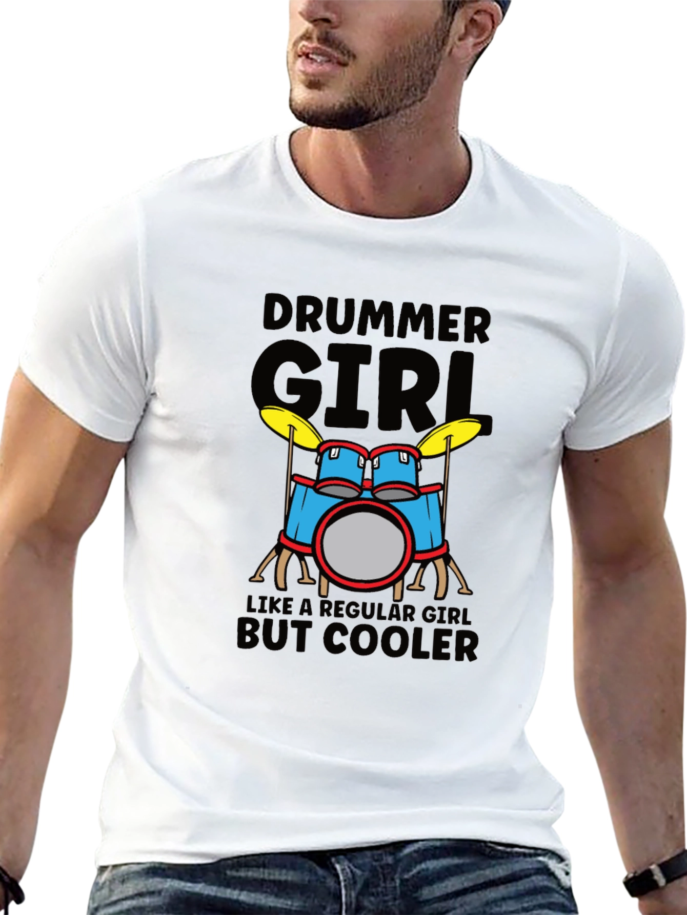 Camiseta Negra Drummer Girl But Cooler