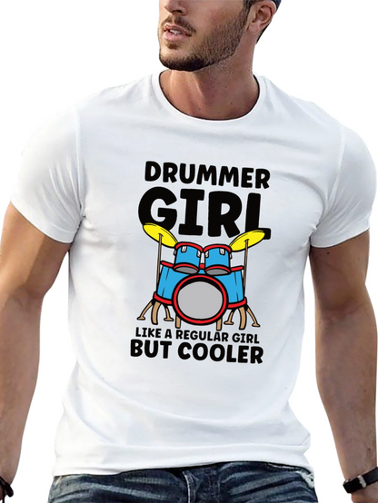 Camiseta Negra Drummer Girl But Cooler