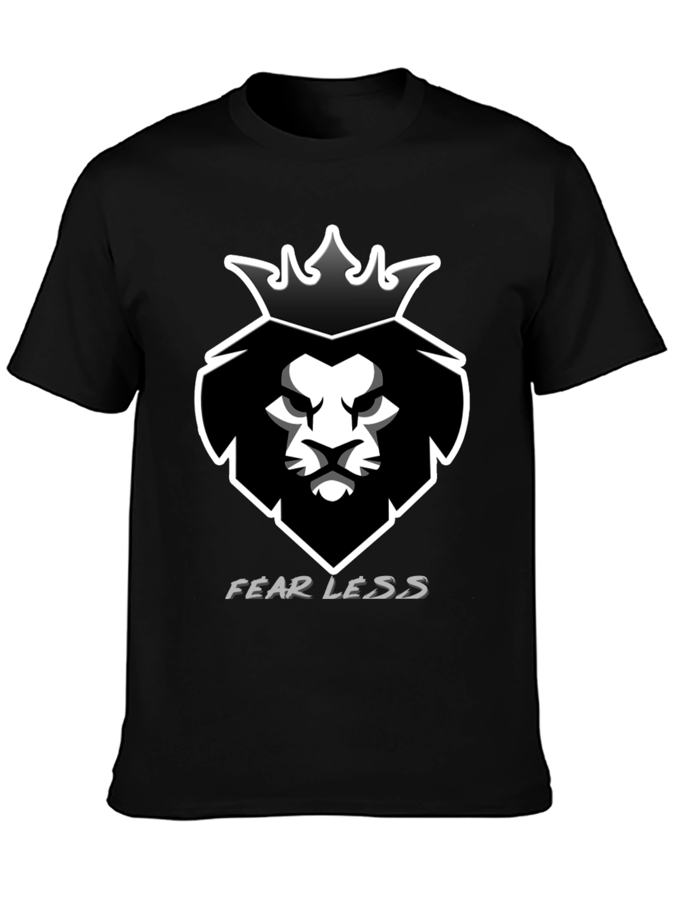 Camiseta Negra Hombre León Corona Fearless