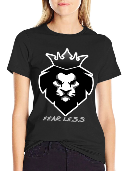 Camiseta Negra Hombre León Corona Fearless