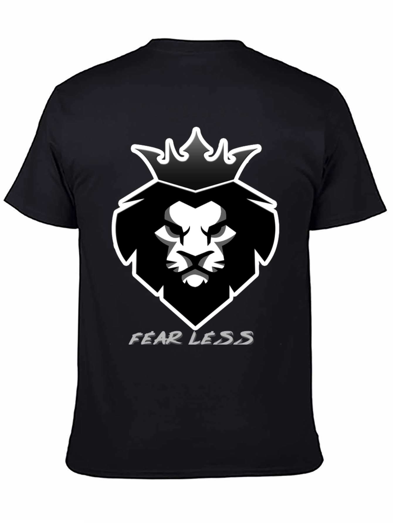 Camiseta Negra Hombre León Corona Fearless