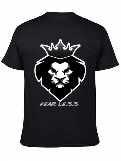 Camiseta Negra Hombre León Corona Fearless