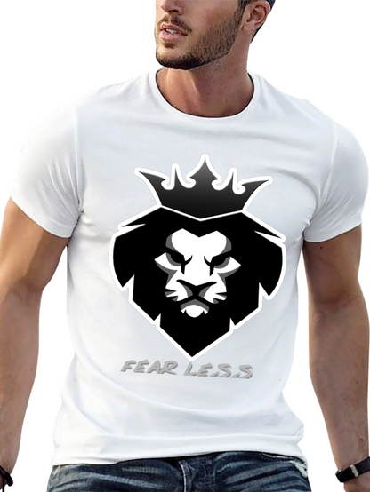 Camiseta Negra Hombre León Corona Fearless