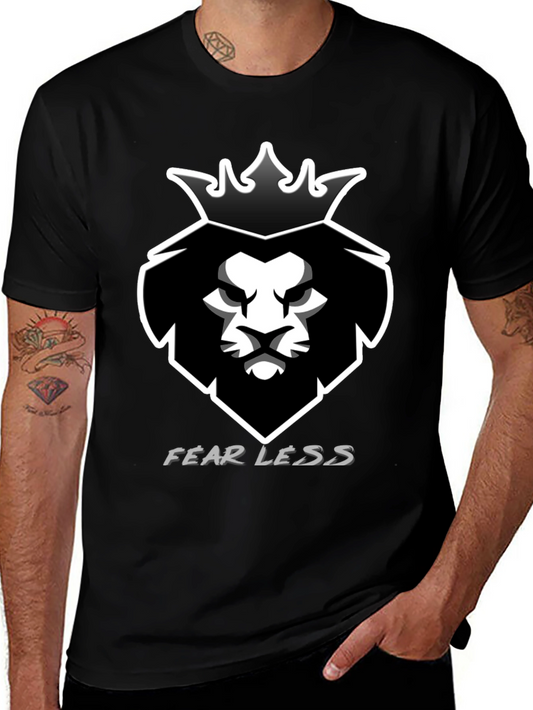 Camiseta Negra Hombre León Corona Fearless