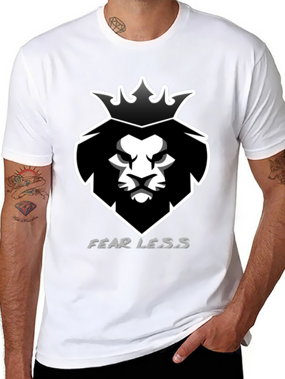 Camiseta Negra Hombre León Corona Fearless