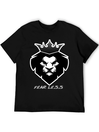 Camiseta Negra Hombre León Corona Fearless