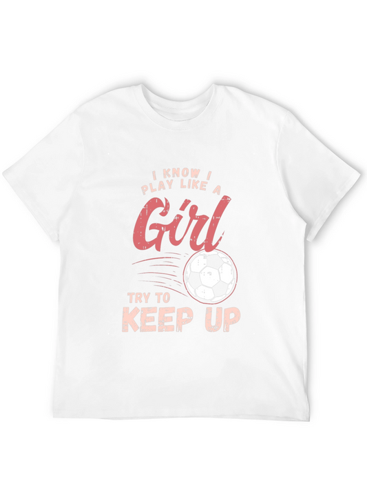Camiseta Negra Deportiva con Diseño de Fútbol Femenino