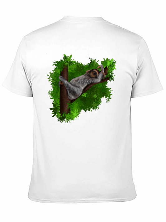 Camiseta Negra con Diseño de Perezoso Durmiendo