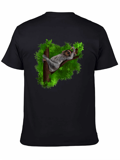 Camiseta Negra con Diseño de Perezoso Durmiendo