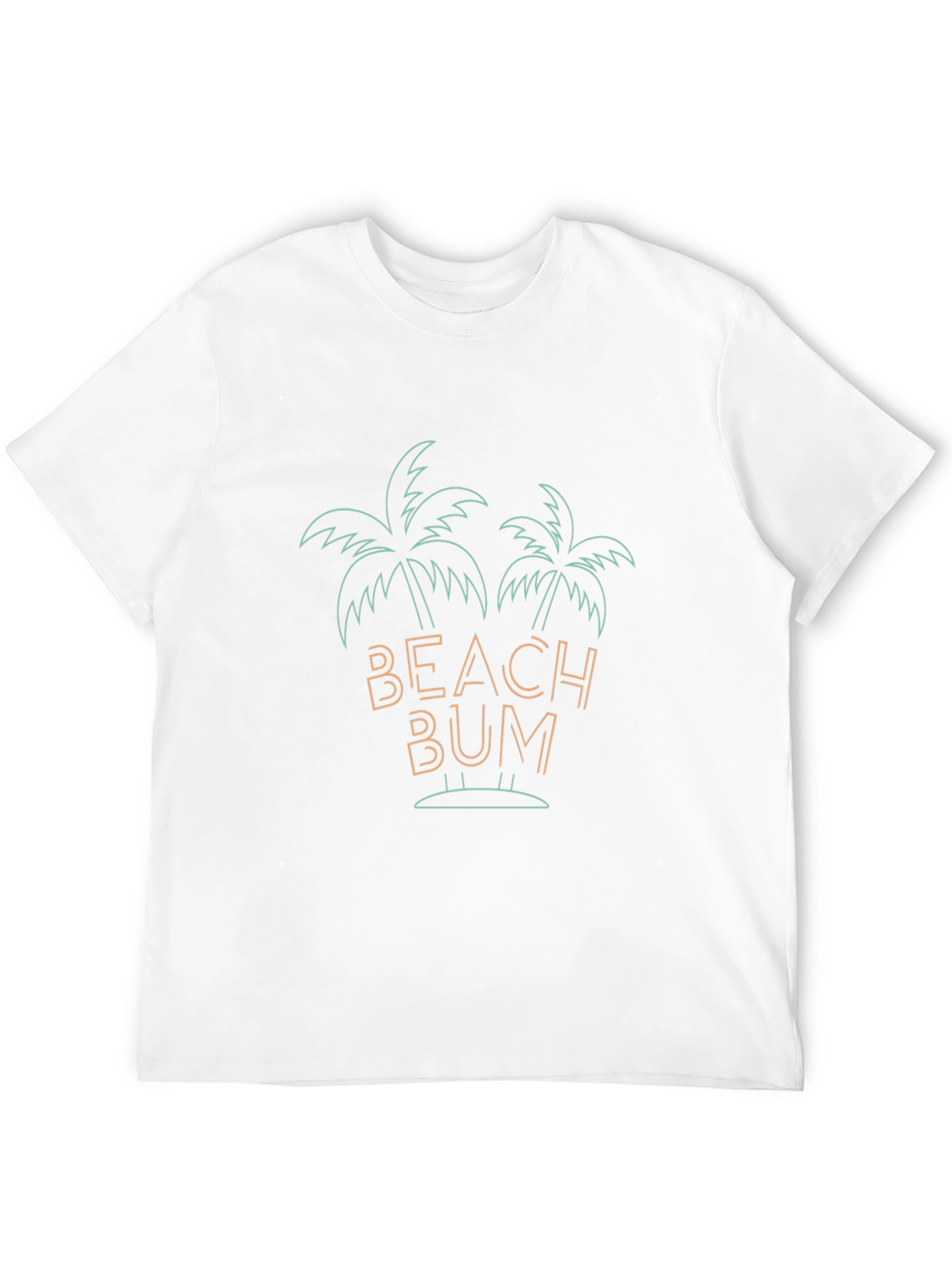 Camiseta Negra Beach Bum con Diseño Tropical