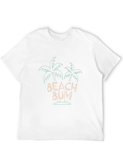 Camiseta Negra Beach Bum con Diseño Tropical