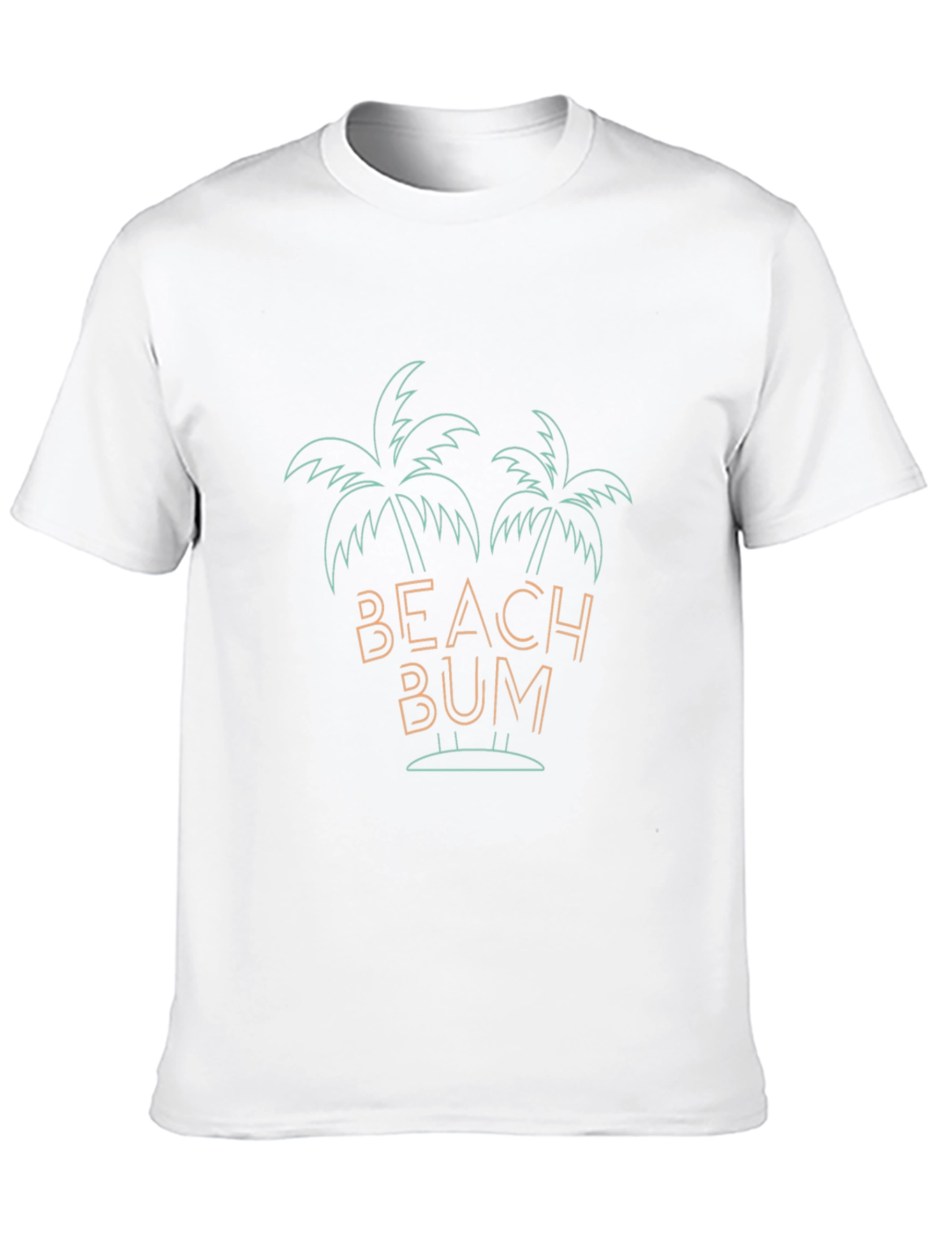 Camiseta Negra Beach Bum con Diseño Tropical