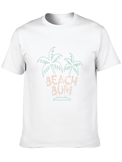 Camiseta Negra Beach Bum con Diseño Tropical