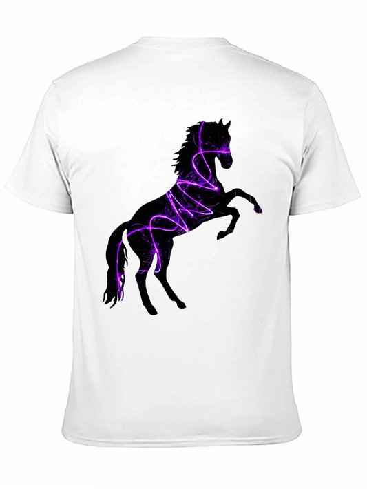 Camiseta Negra con Diseño de Caballo Eléctrico