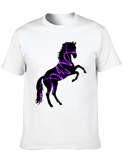 Camiseta Negra con Diseño de Caballo Eléctrico