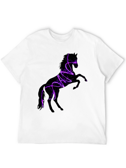 Camiseta Negra con Diseño de Caballo Eléctrico
