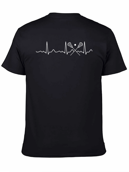 Camiseta Negra Lacrosse Ritmo Cardíaco
