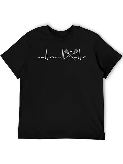 Camiseta Negra Lacrosse Ritmo Cardíaco