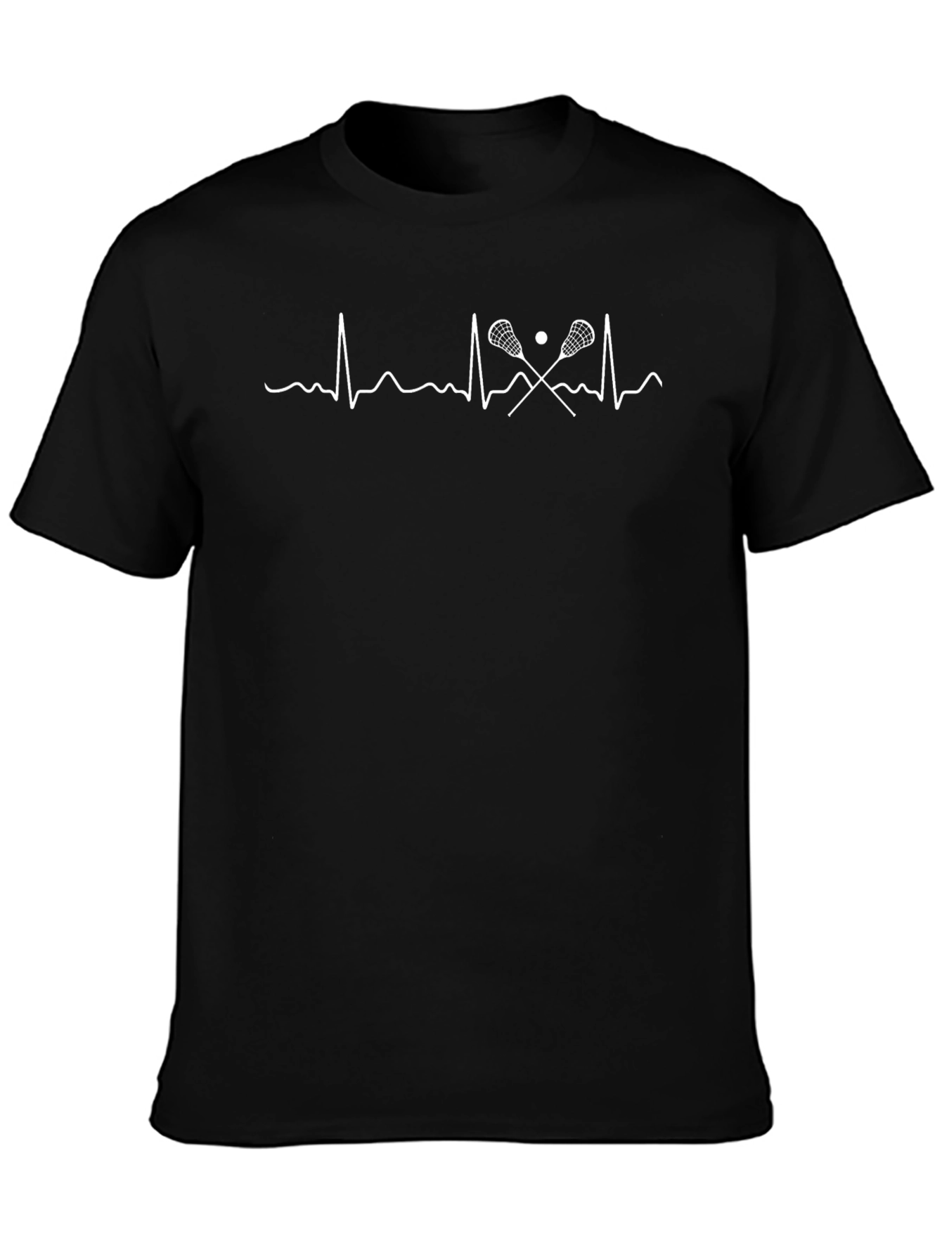 Camiseta Negra Lacrosse Ritmo Cardíaco