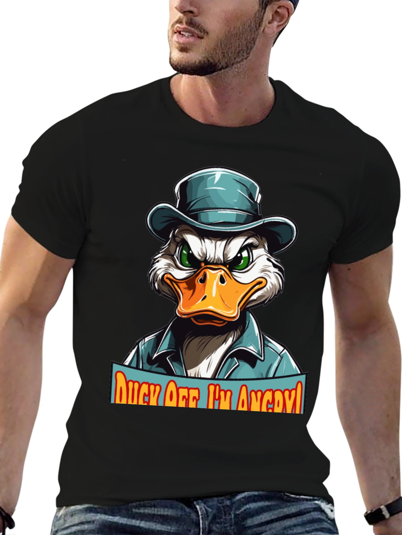 Camiseta Hombre Pato Enojado - ¡Aléjate!