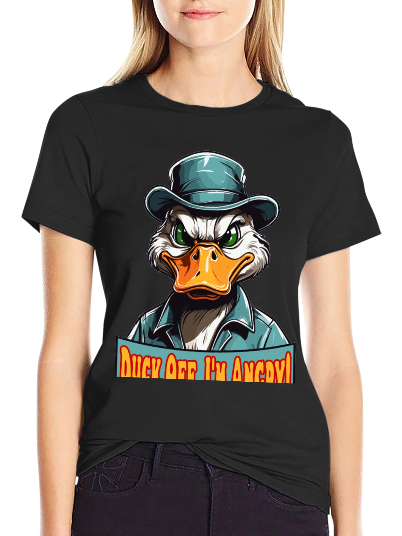 Camiseta Hombre Pato Enojado - ¡Aléjate!
