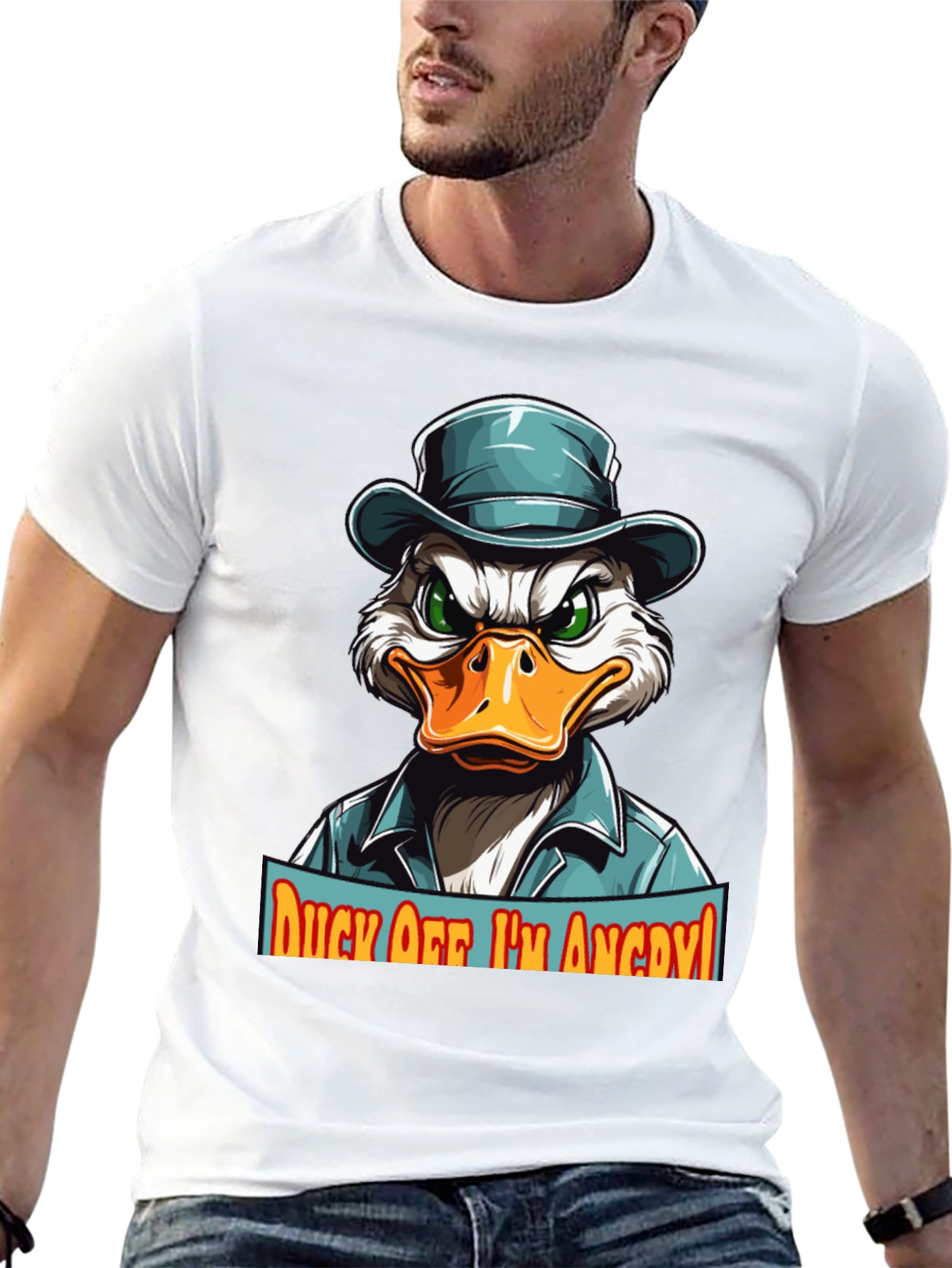 Camiseta Hombre Pato Enojado - ¡Aléjate!