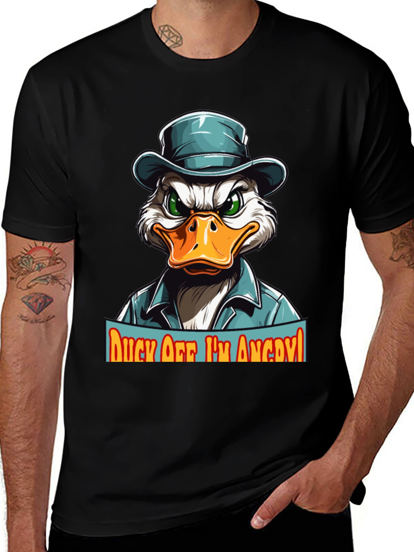 Camiseta Hombre Pato Enojado - ¡Aléjate!