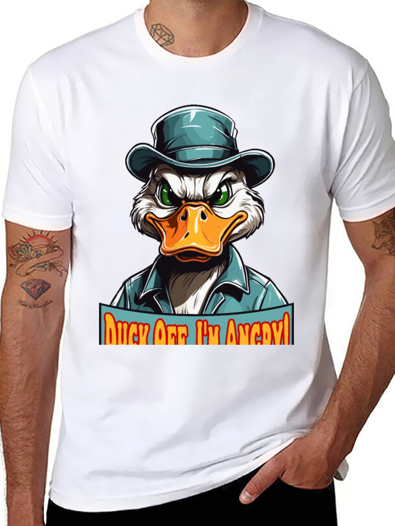 Camiseta Hombre Pato Enojado - ¡Aléjate!