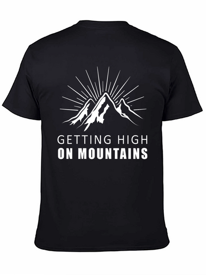 Camiseta Negra Getting High on Mountains