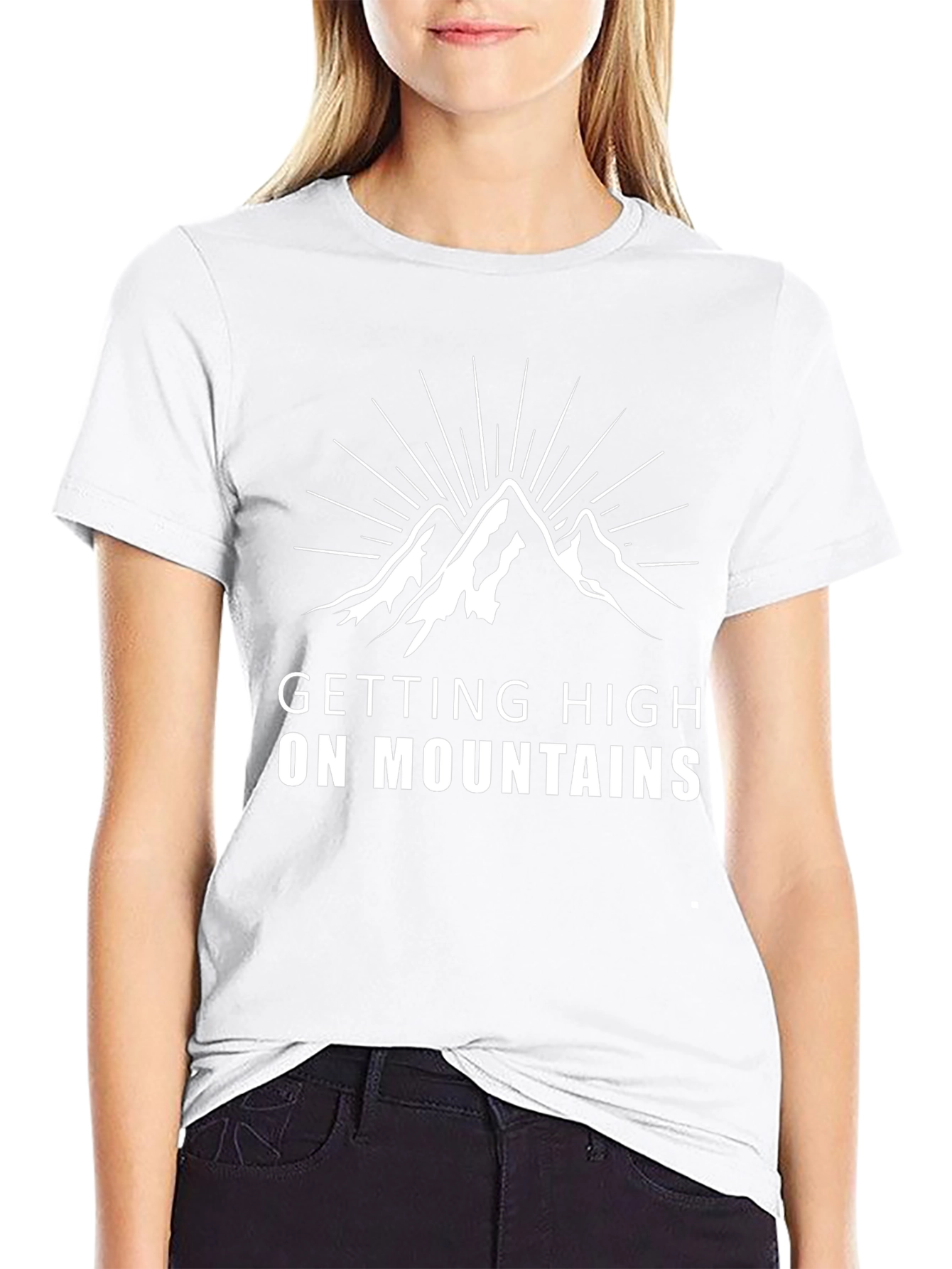 Camiseta Negra Getting High on Mountains