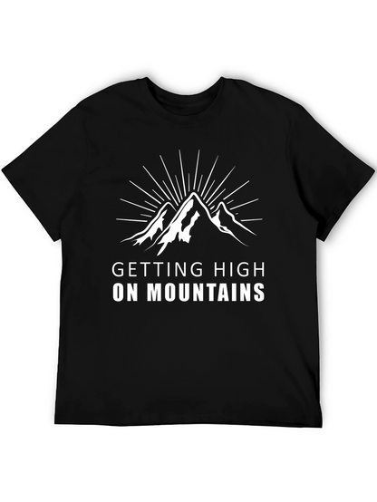 Camiseta Negra Getting High on Mountains