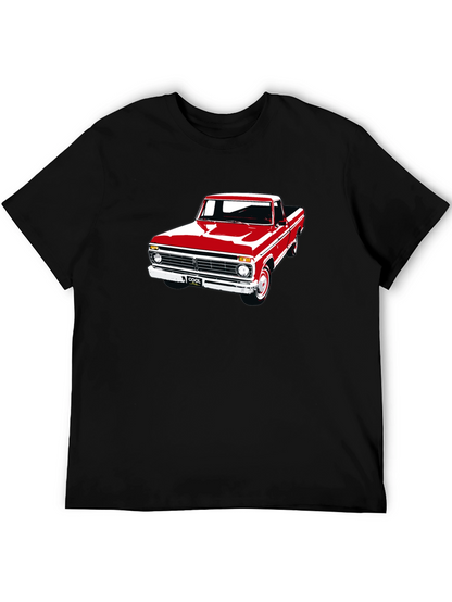 Camiseta Negra con Estampado de Camioneta Clásica