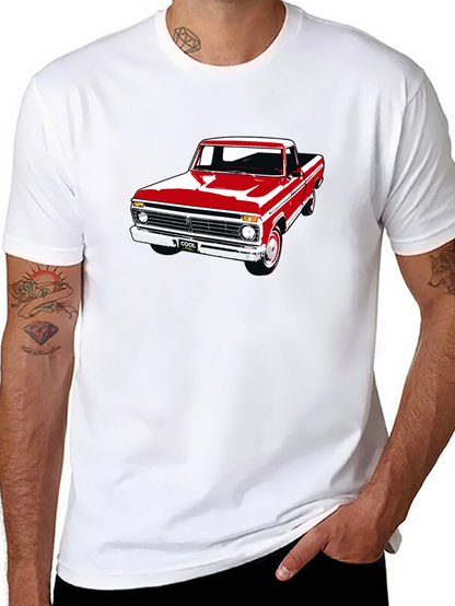 Camiseta Negra con Estampado de Camioneta Clásica