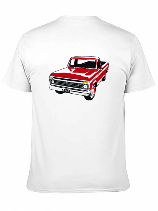 Camiseta Negra con Estampado de Camioneta Clásica