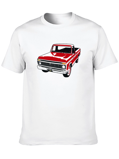 Camiseta Negra con Estampado de Camioneta Clásica