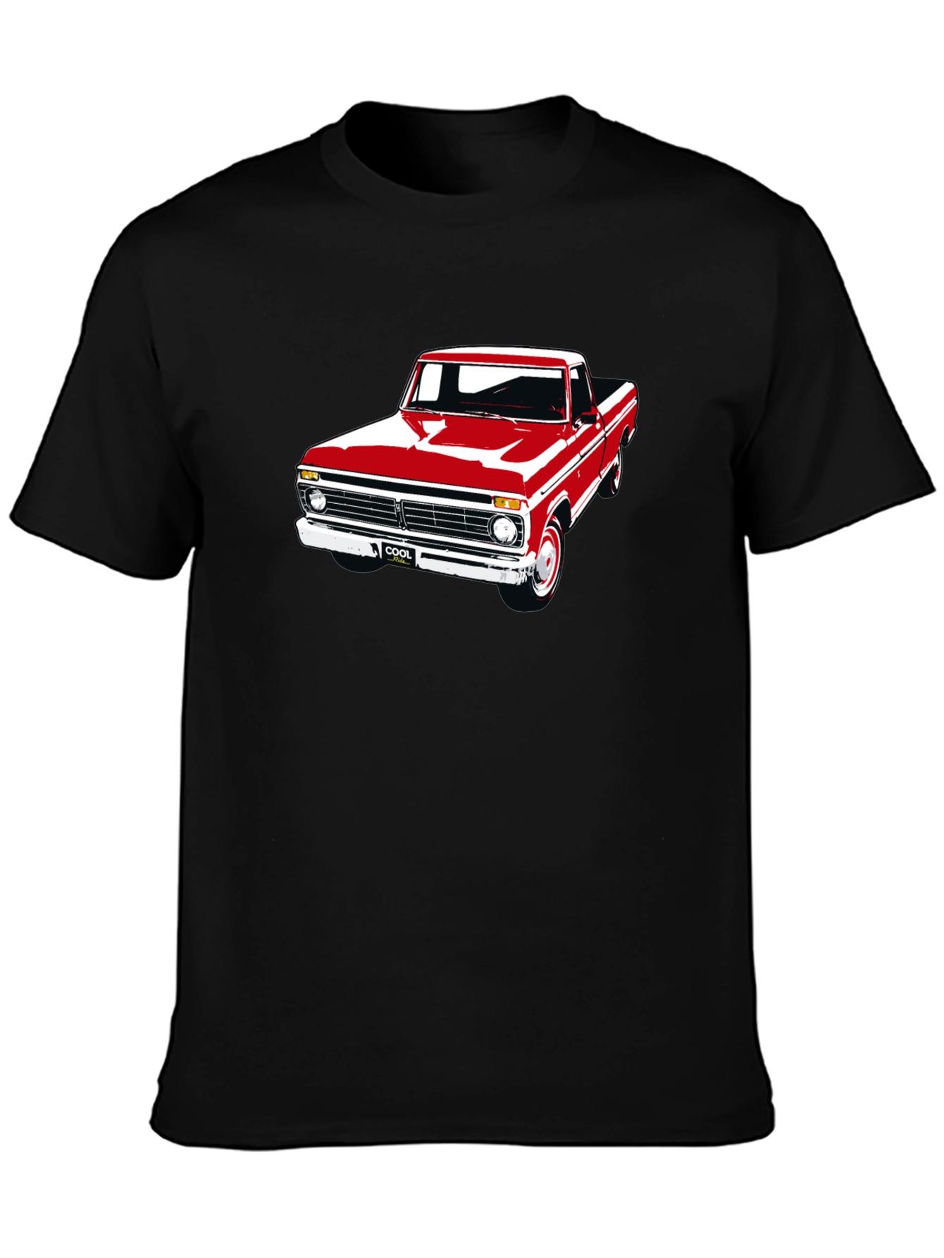 Camiseta Negra con Estampado de Camioneta Clásica