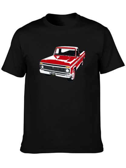 Camiseta Negra con Estampado de Camioneta Clásica
