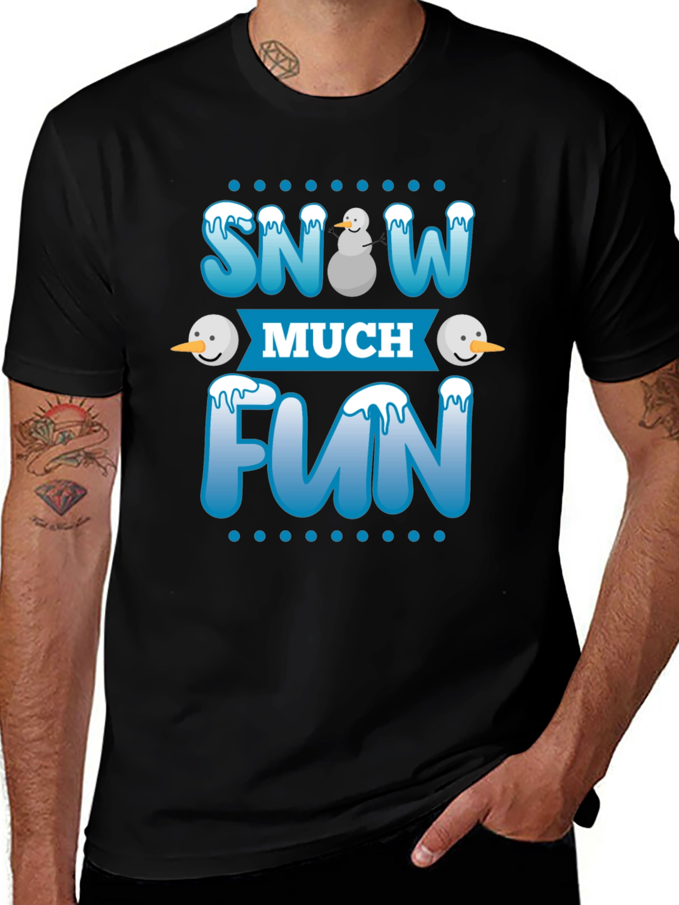 Camiseta Negra Divertida de Invierno