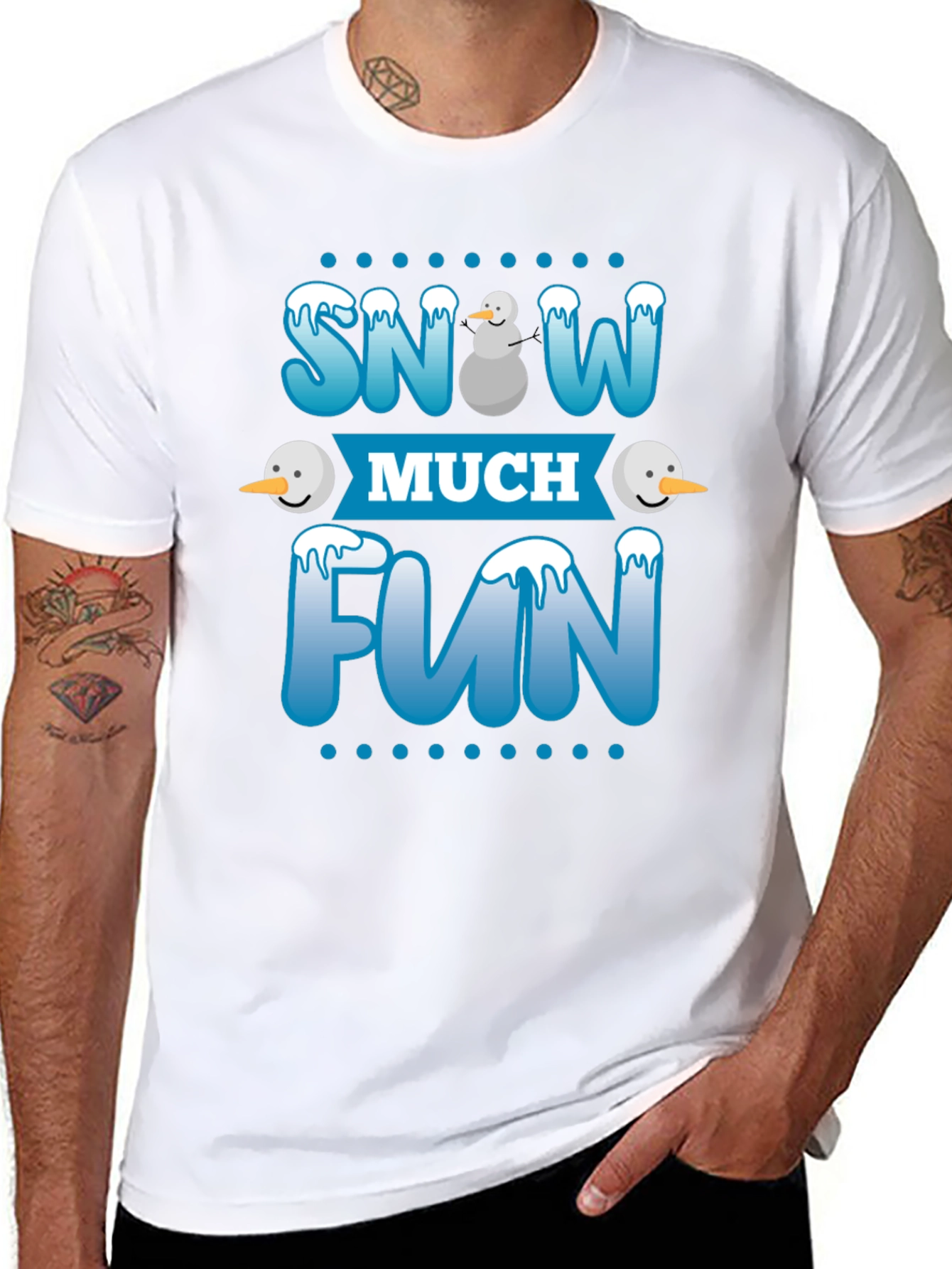 Camiseta Negra Divertida de Invierno