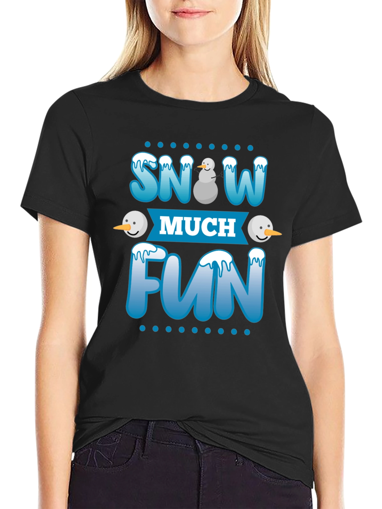 Camiseta Negra Divertida de Invierno