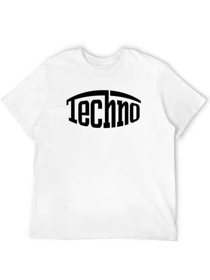 Camiseta Negra Techno Estampada Casual