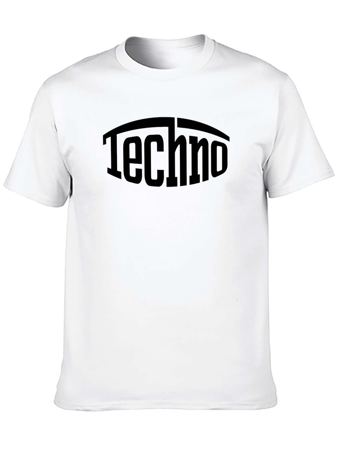 Camiseta Negra Techno Estampada Casual