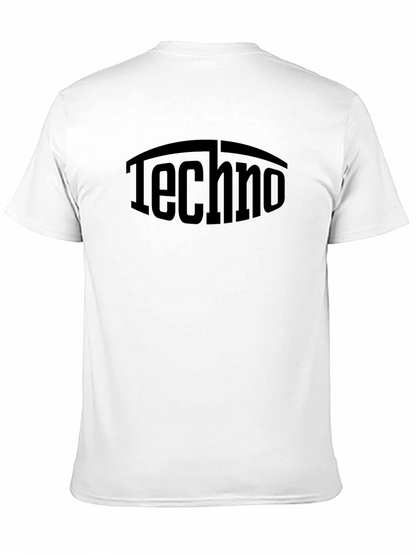 Camiseta Negra Techno Estampada Casual