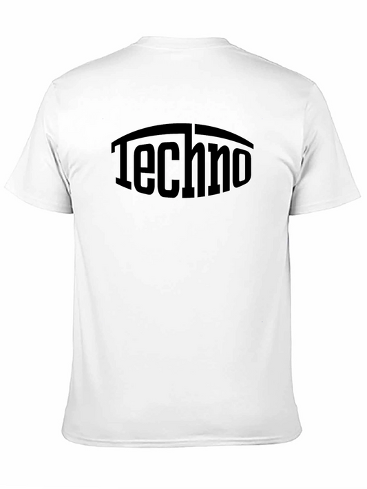 Camiseta Negra Techno Estampada Casual