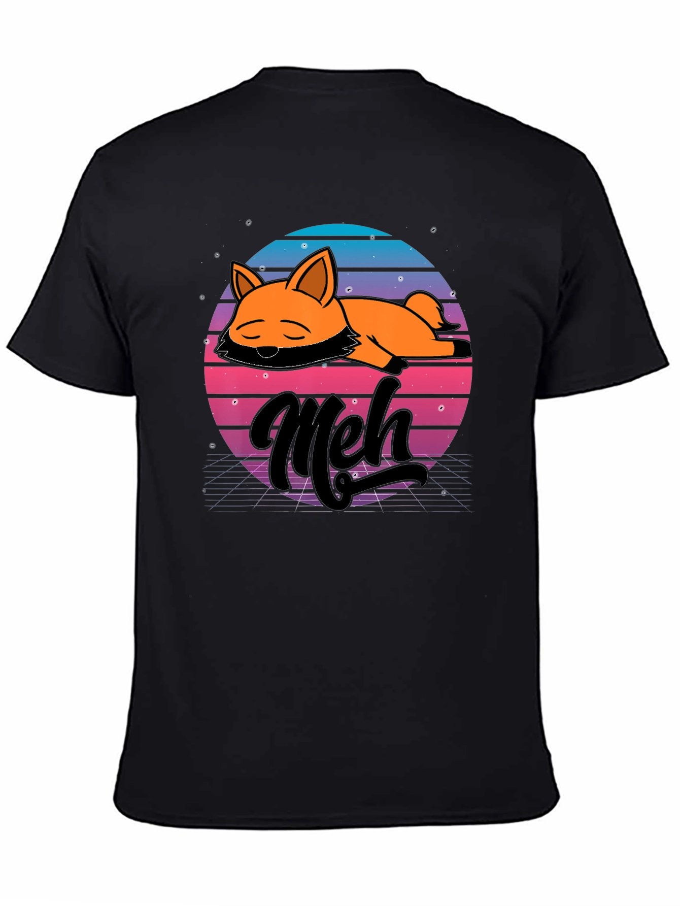 Camiseta Hombre Diseño Retro Meh Zorro Durmiente