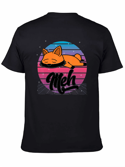Camiseta Hombre Diseño Retro Meh Zorro Durmiente
