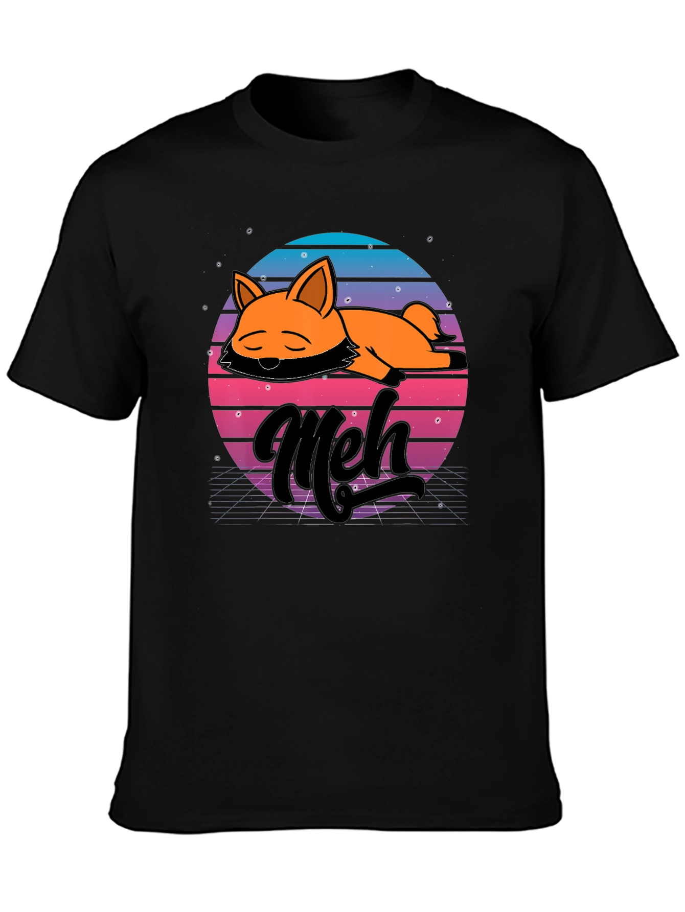 Camiseta Hombre Diseño Retro Meh Zorro Durmiente